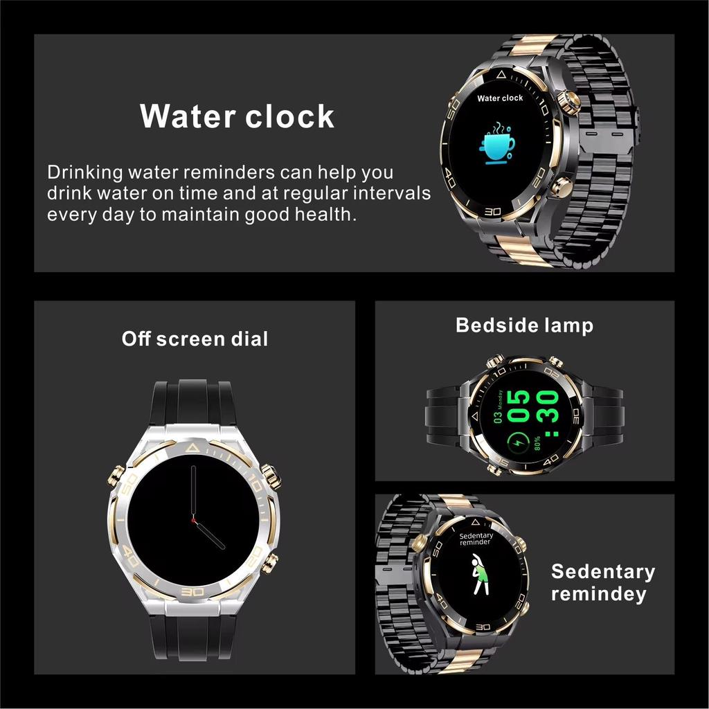 2024 Ny Smart Watch Men 4GB Memory Sport Fitness Tracker 480*480 AMOLED HD-skärm NFC Bluetooth Call smartwatch för Android IOS