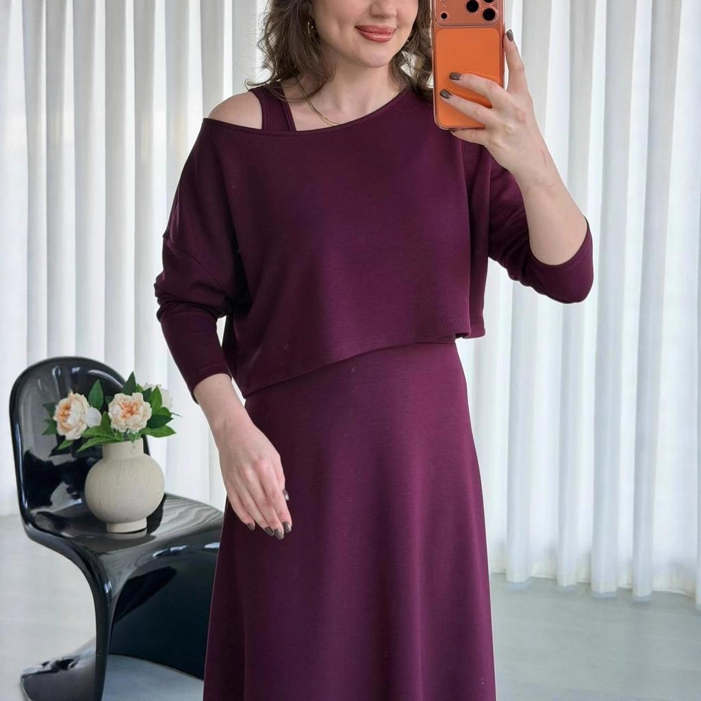 cross-border European and American autumn new single shoulder suspender slim-fit long-sleeved A-shaped long skirt slim-fit temperament women's