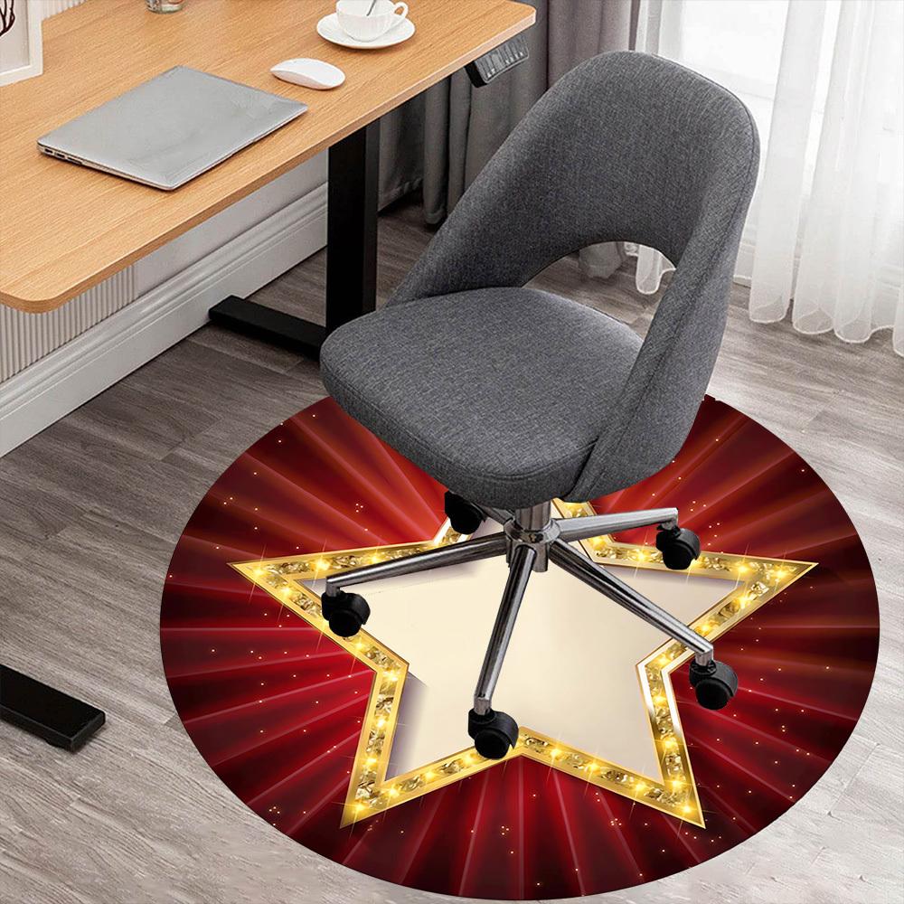 

1pc star awards Round Chair mat Area Rug - Non-Slip, Floor Mat for Office, Bedroom, and Indoor Decor c1118095 80cm by 80cm