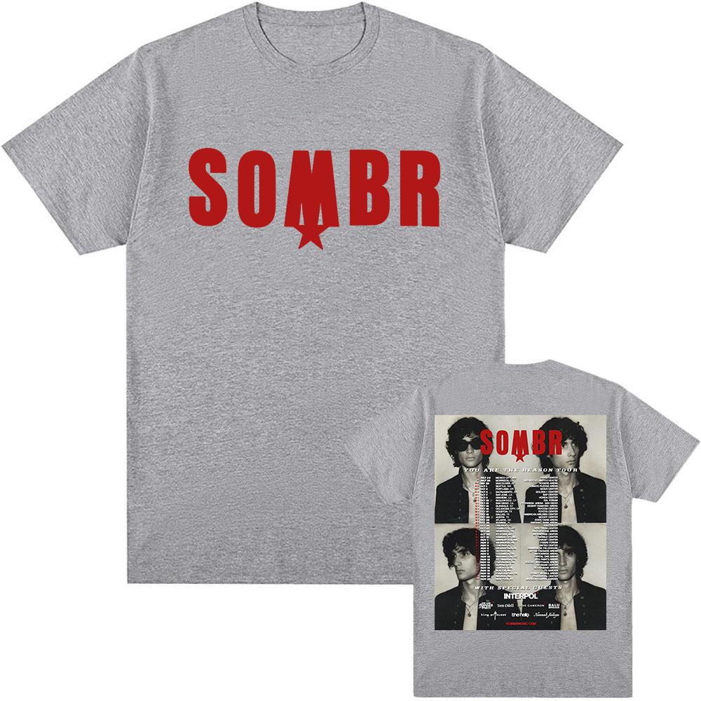 Sombr You Are The Reason Tour 2026 T-shirt Summer Short Sleeve 100%Cotton Unisex Streetwear Tees O-neck Fashion Design Print Tshirts Anime T-shirt