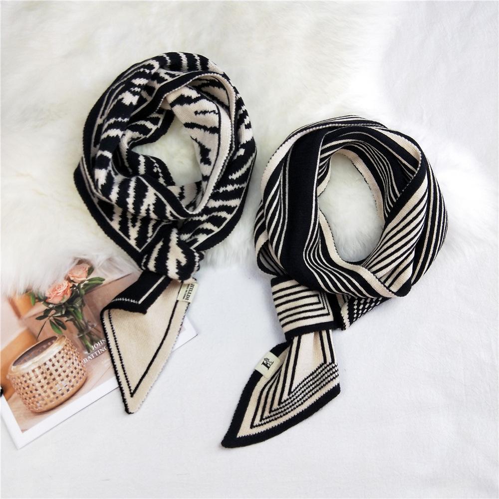Leopard Knitted Wool Scarf Women's Autumn Winter Fashion Scarf Warm Scarf