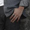Vintage Silver Plated Irregular Rings for Men Fashion Domineering Cracked Hammered Opening Ring Adjustable Jewelry Male Gift