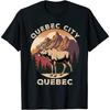 Moose Antlers Vintage Sunset Souvenir Quebec City Quebec Canada T-Shirt for Men Women Kids Black