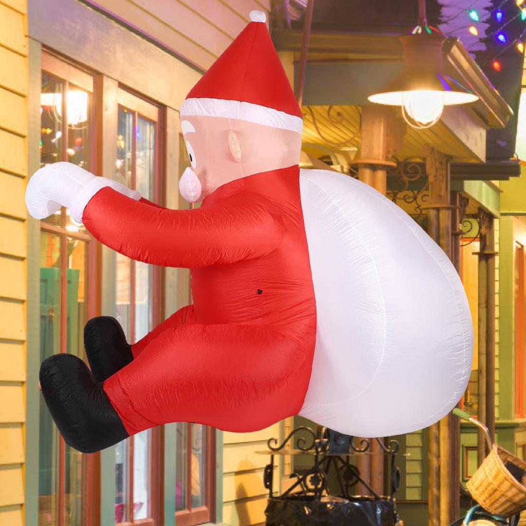 Christmas Inflatable Hanging Santa Claus Props Decoration Creative Yard Decor for Party