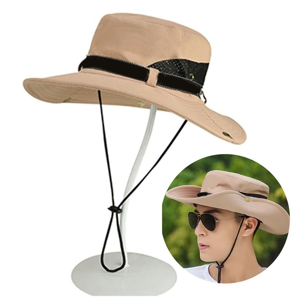 Men s Fisherman Hat   Outdoor Fishing Sunscreen Face Cover UV   Big Brim