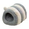 Hare-Fleece Cave Pet Cozy Bed Striped Thick for Bunnies