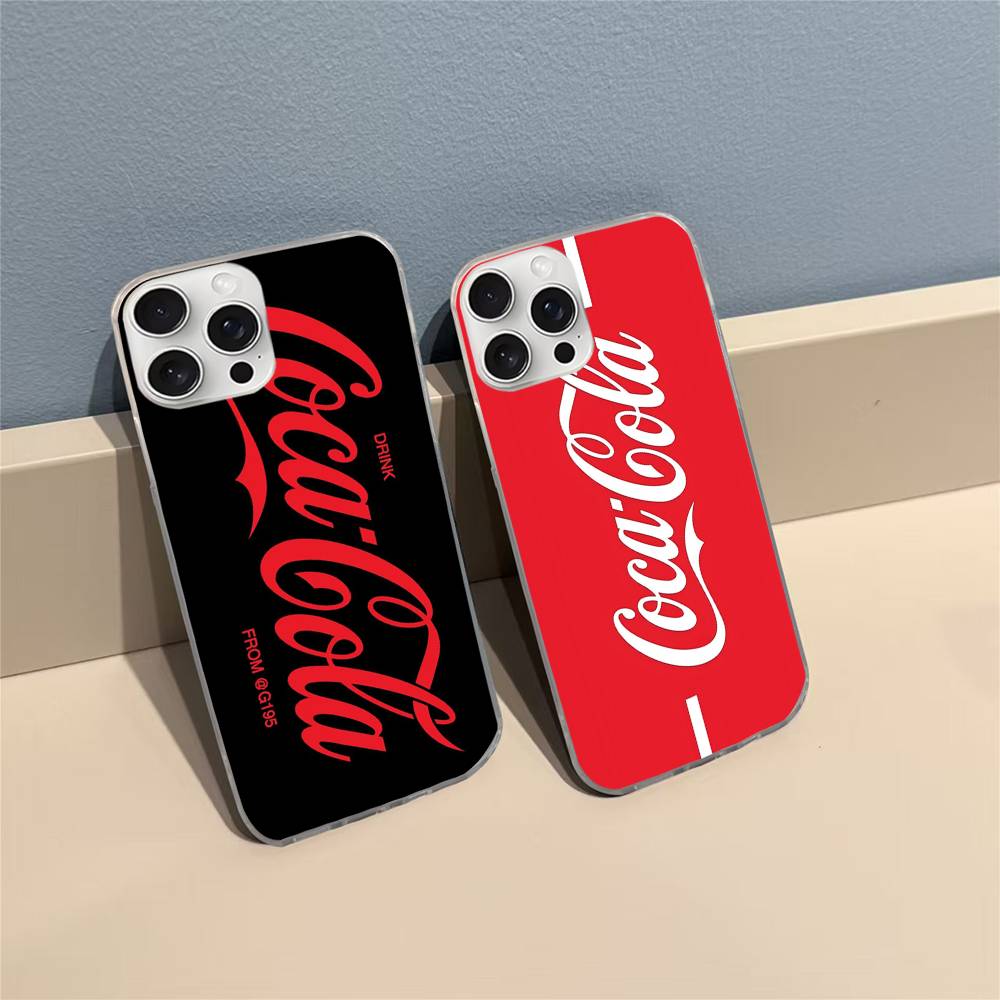 C-CocaC-Cola For iPhone 14 Pro Max 13 17 11 16 12 15 Air Plus Satin Colorful Phone Case