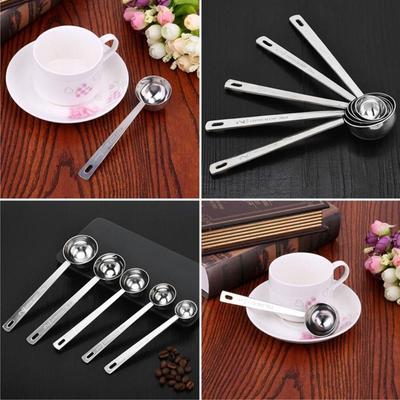 Durable Stainless Steel Measuring Spoon 5/10/15/20/30ML Thicken Coffee Scoop Blending Powder Spoon Coffee