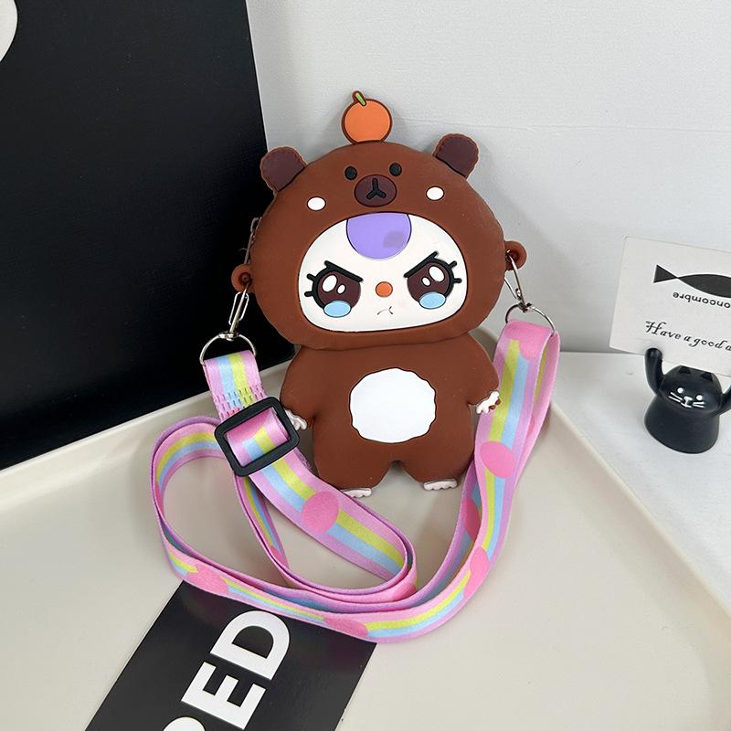 Frühling und Sommer neue Cartoon Silikon Wechselgeldtasche niedliches kleines Mädchen ausgehen vielseitige Umhängetasche Mini Kopfhörer Aufbewahrungstasche