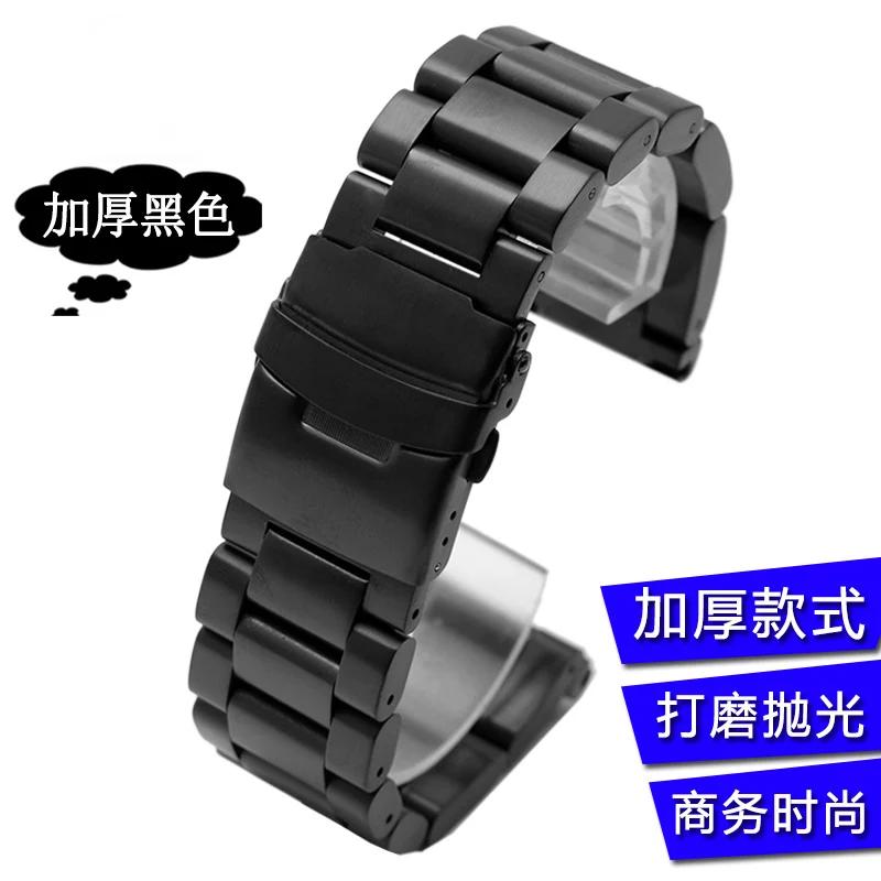 

Rugged stainless steel watch band men suitable for Panerai 441 359 386 steel band black watch chain 22mm 24mm 26mm 26mm чорний