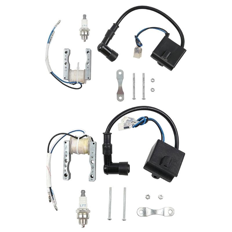 Professional Motorcycle Ignition Coil And Spark Plugs Kit For 49cc 66cc 80cc 2-Strokes Dirt Bike Scooters Moped