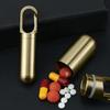 Multipurpose Keychain Pills Holder Durable Brass Pills Case Keychain Mini Capsules Storage for Camping and Hiking