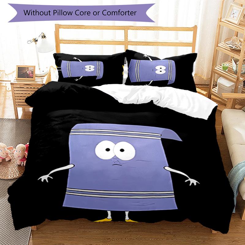 3pcs Towelie pattern bedding set duvet cover set includes duvet cover &pillowcases, perfect all season bedroom decoration & gift
