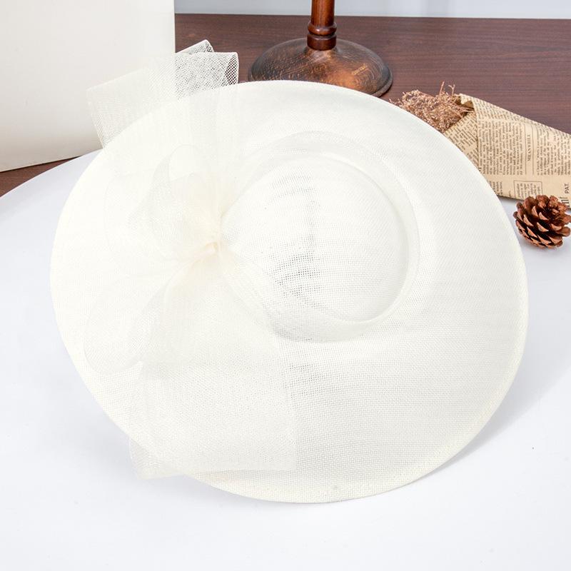 2026 Spring/Summer Wide Brim Retro Bowknot Hat for Women: French Socialite Style