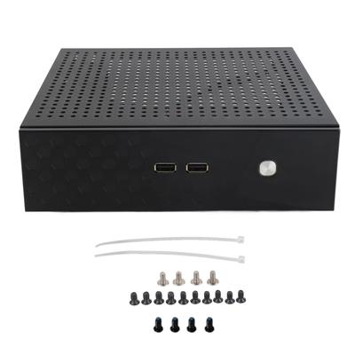 Desktop Computer Case Good Heat Dissipation Exquisite Compact Black Mini HTPC Case for Home Video