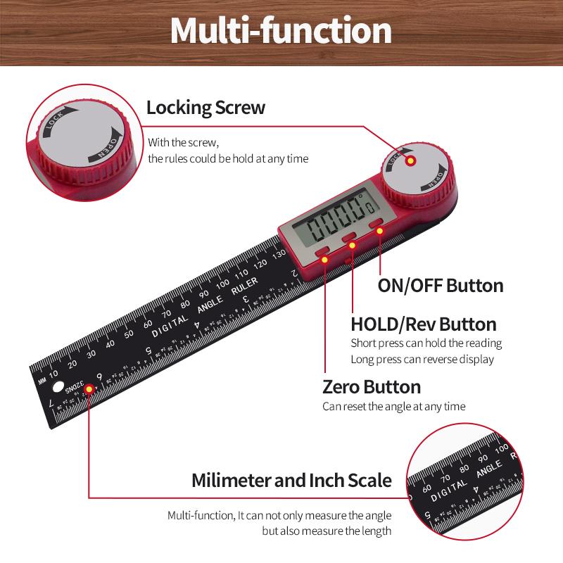 Best Price High Precision Measuring Tools Digital Angle Finder Protractor 200mm, 2 in 1 Miter Saw Protractor, Angle Finder Ruler