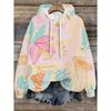 Women'S Hooded Sweatshirt with Fresh Floral Print Design, Fabric, Comfortable And Skin-Friendly, Stylish Drawstring Design, Casual And Versatile