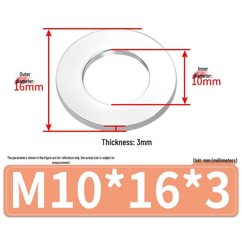 Jin Juntai Thick & Thin Stainless Steel Flat Washer, Round M10-M36