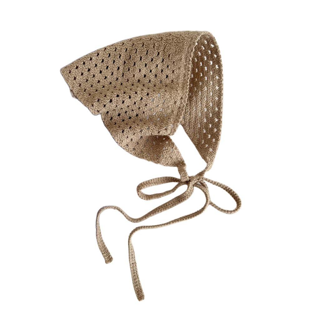 Ręcznie robiona szydełkowa trójkątna chusta na głowę: Francuski Retro, Wszechstronny, Styl Pastoralny