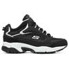 Skechers Stamina Men Black White Low Top Dad Shoes Leather Comfortable Fashion 237244-BKW
