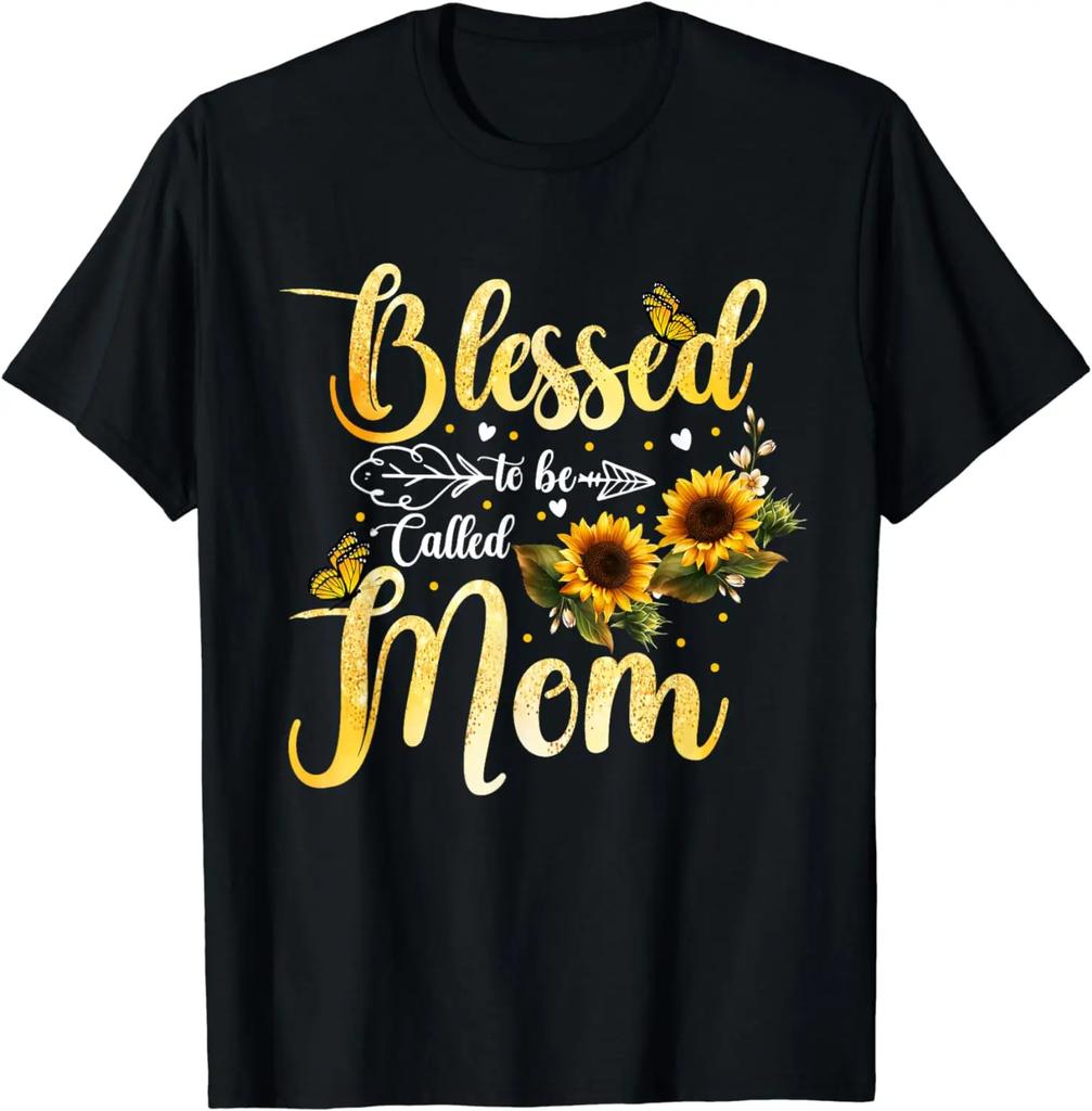 Unisex Clothing Blessed To Be Called Mom Sunflower Butterfly Mothers Day TShirt Shirts for Women
