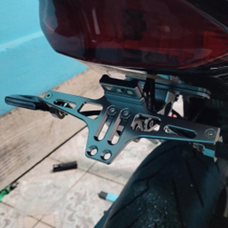 12V Motorcycle LED License Plate Light Decorative Lamp Frame Rear Tail Number Light Universal Indicators Motorbike Parts