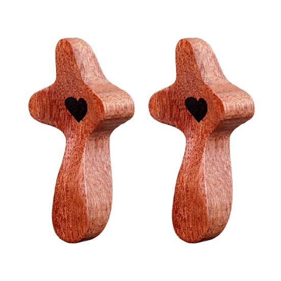 Wooden Prayer Cross Comforting Pocket Gadget Anxiety Relief Religious Gadget for Clutching