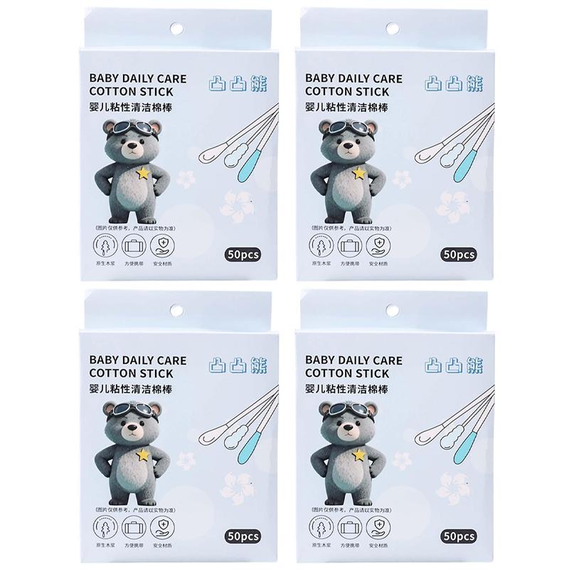 50-200pcs Double Headed Safe Adhesive Cotton Swabs Disposable Cosmetic Cotton Sticks Make Up Cleaning Removing Tool