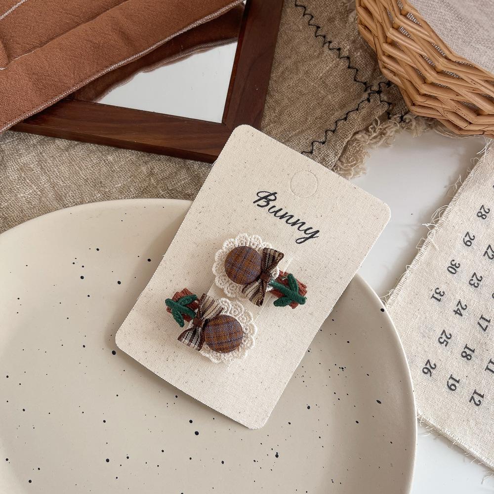 2pcs/lot Children's Hairpins Pearl Fabric Bow Kids Hair Clip Sweet Girl Bangs Side Clip Barrettes Headwear Baby Hair Accessories