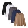 [NCFBAG] Men's Long Sleeve T-Shirt, 100% Cotton, Inner Shirt, Men's T-Shirt, Plain, Antibacterial, Odor Resistant, Sweat Absorbent, Quick Drying,