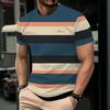 Casual Striped Printed Men's Top Fashion Versatile Short Sleeve Comfort T-Shirt Daily T-Shirts Men’s