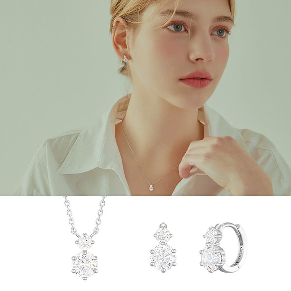 Whitemond Necklace and Earrings Set (Set-J0-0104)