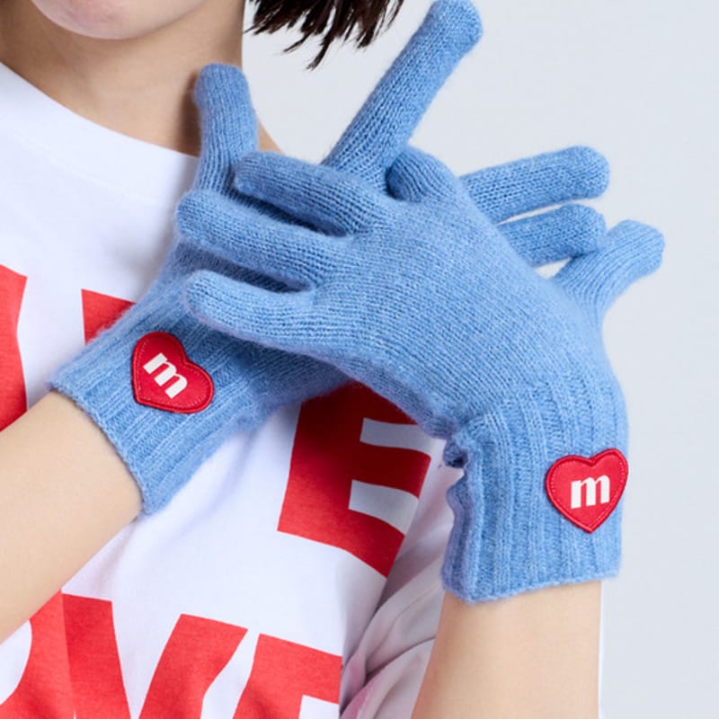 macni LOVE M KNIT GLOVES SKY BLUE