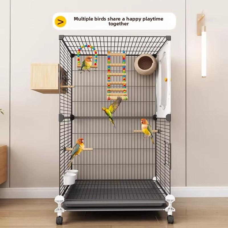 Large Bird Cage for Parrots New Design Luxury Villa for Budgies Cockatiels Lovebirds Spacious Premium Aviary with Modern Feature