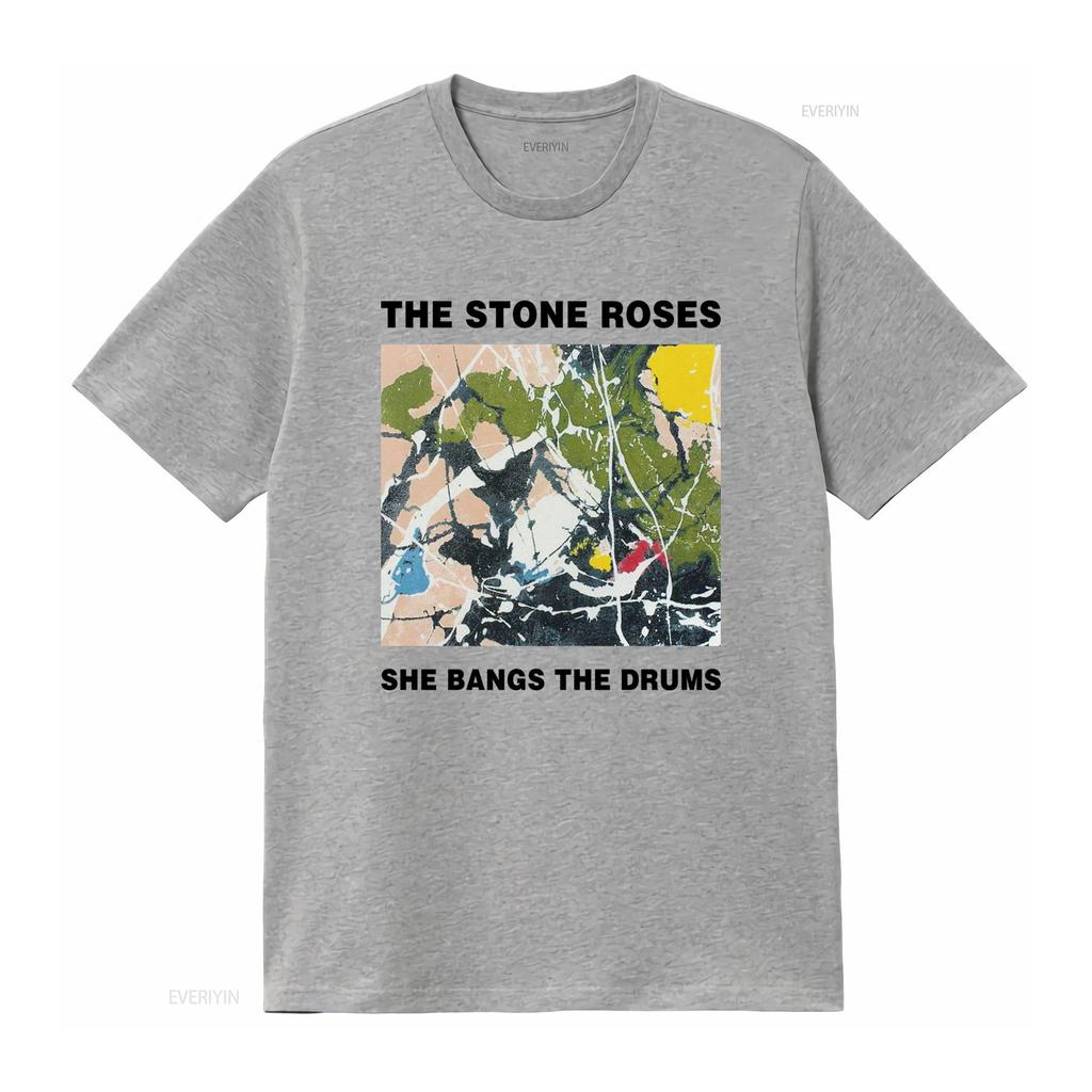 New THE STONE ROSES SHE BANGS DRUMS Art Print T Shirt for Fans S 5XL DN135 vintage Washed Unisex Top For Everyday Wear