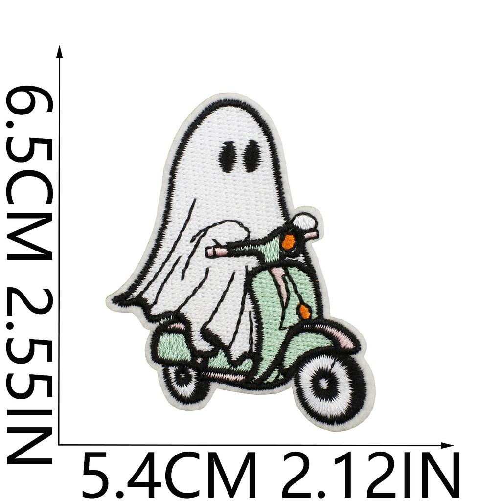 Halloween Cat Ghost Embroidery Cloth Sticker Holiday Decoration Flowers Witch Embroidery Chapter A Piao Bicycle Patch Sticker