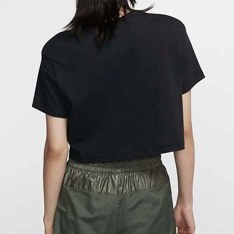(WMNS) Nike Alphabet Printing Short Sleeve Black Women's BV7171-010