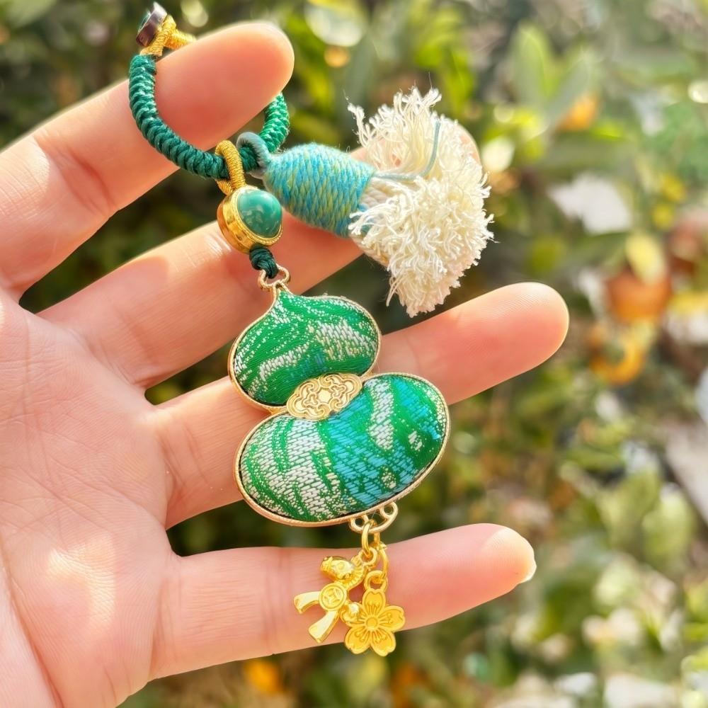 Horse Chinese Traditional Key Chain Luxury Embroidered Cat Key Ring Brocade Gourd Pendant Daily