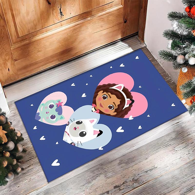Gaby Dollhouse Printed Crystal Velvet Area Rug, Soft Anti-Slip Water Absorbent Floor Mat for Living Room Bedroom