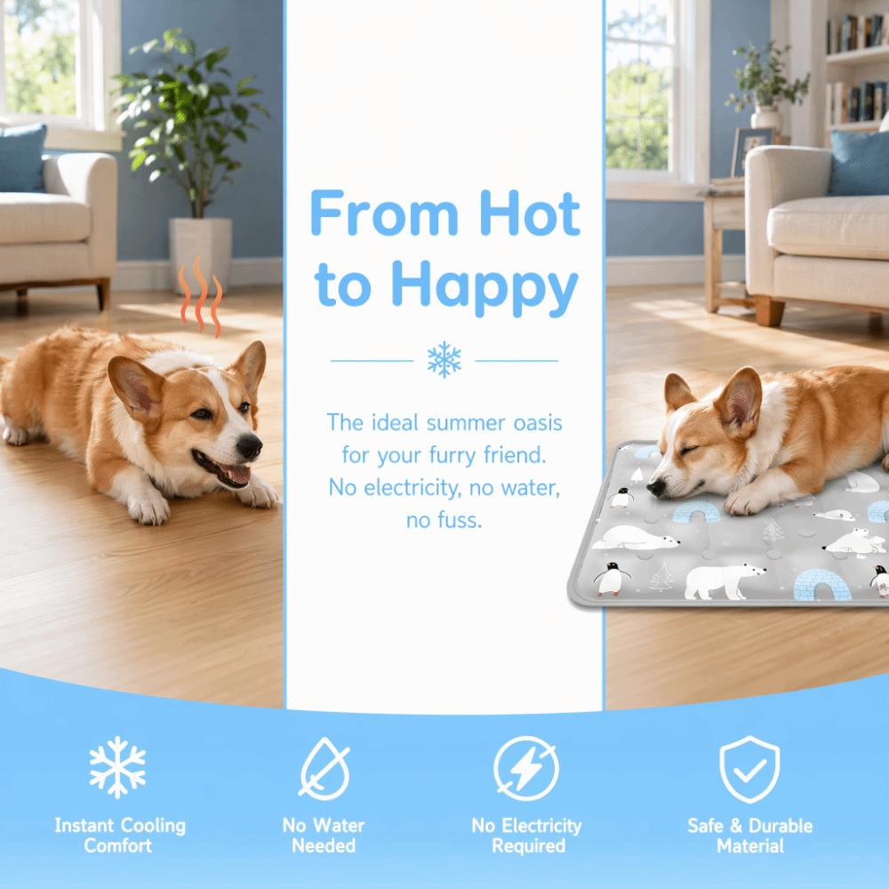 Anti Bite Pet Cooling Mat Non-Slip Pet Ice Cushion Floor Mat Cool Nest  for Small Dogs