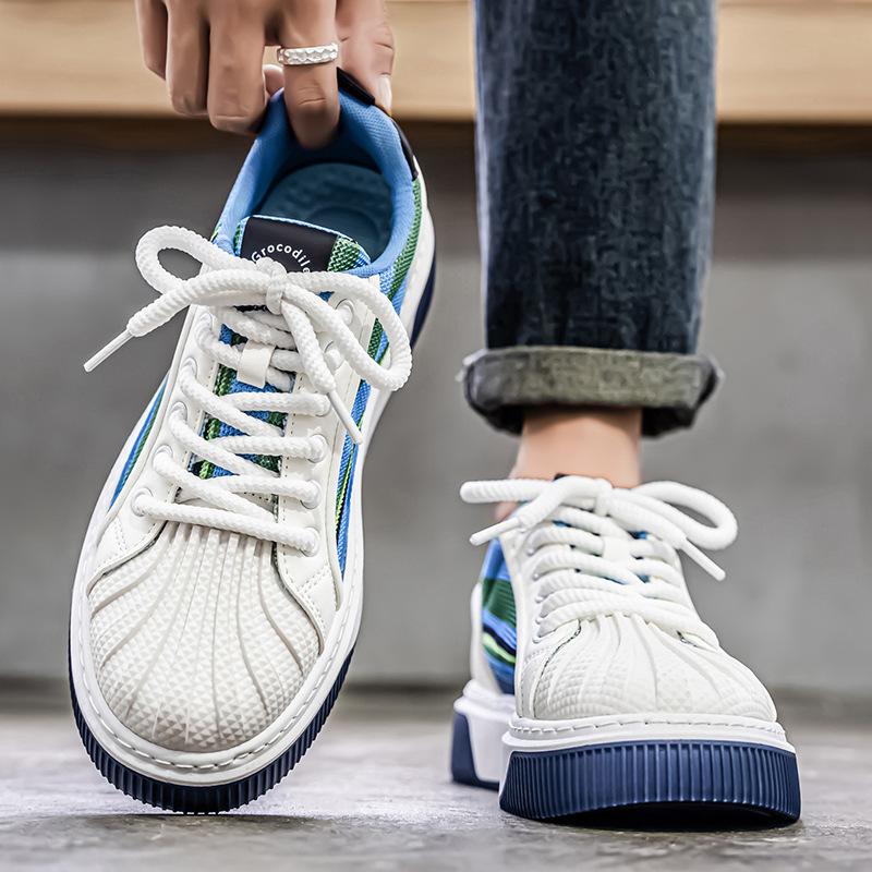 Shell Head Men's Shoes Autumn Breathable Thick-soled Heightening Board Shoes Youth Versatile Sports and Leisure Shoes