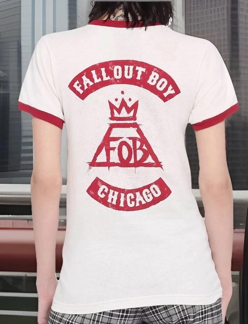 Fall Out Boy FOB Women’s Ringer Concert T-Shirt Chicago X-Large Tour NWT XL 2XL