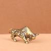 Antique Bronze-Style Pure Brass Bull Figurine: Lucky Wealth Symbol for Stock Trading