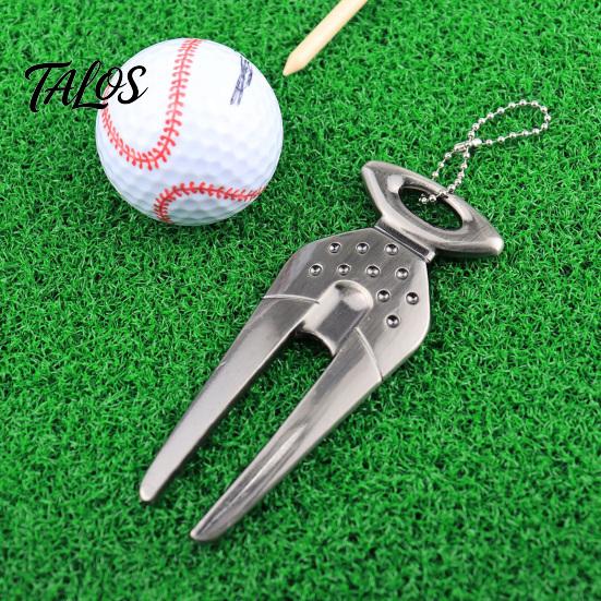 Golf Green Fork Pitch Divot Tool Reusable Non-fading Mark Zinc Alloy Pitchfork Training Aid Equipment