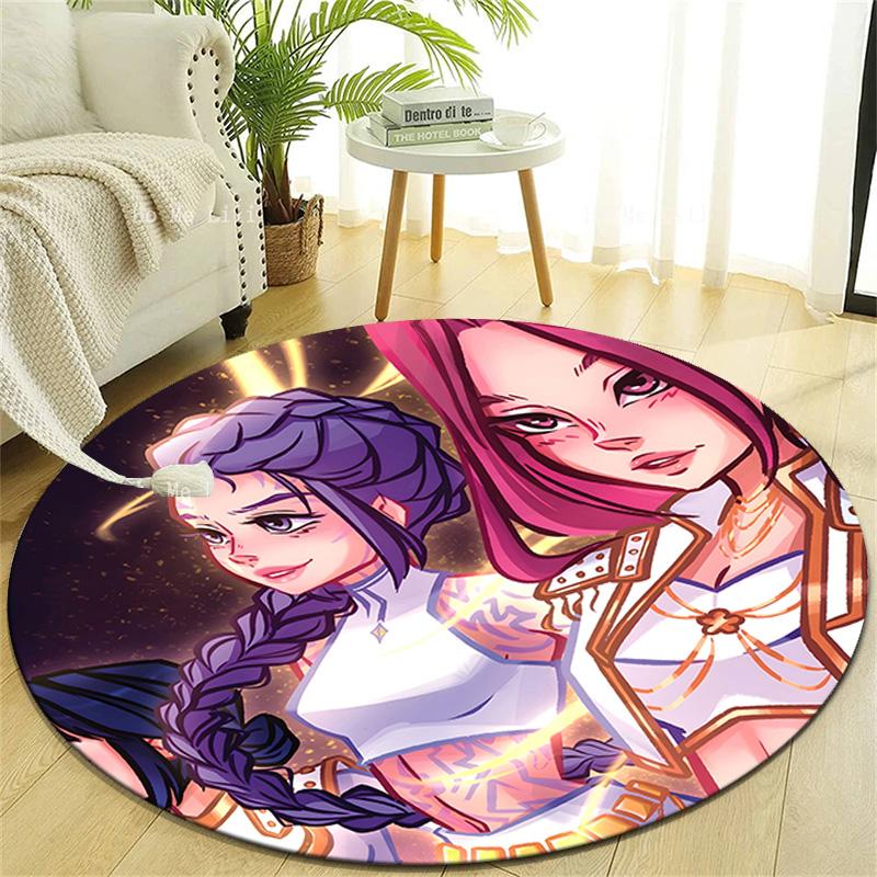 1pc KPop Demon Hunters3 Design Printed Area Round Carpet for Bedroom Living Room Home Decor Rugs Mat Non Slip Mat Rug for Bedside