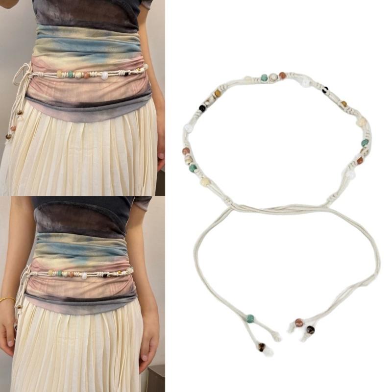 Adjustable Braided Waist Chain Belt for Women Bohemian Style Handcrafted Design for Dresses and Casual Wear