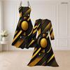 Women Plus Size Black Gold Printed Two Piece Set Long Sleeve Open Front Cardigan Strappy V Neck Flared Dress