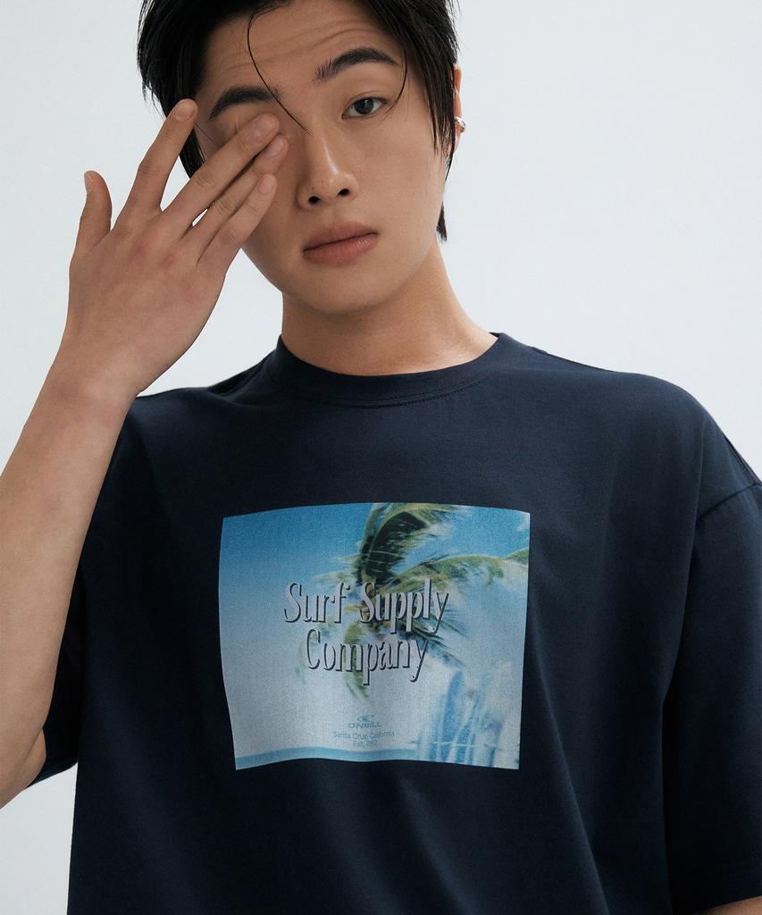 ONEILL Surfer Beach Logo T-Shirt_Navy