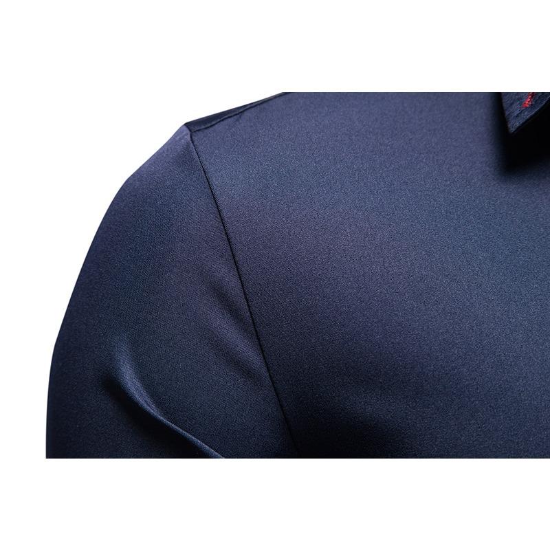 Herren Slim Fit Colorblock Langarmhemd