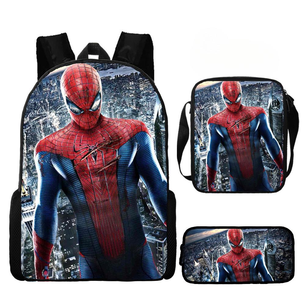 Spider-Man Backpack 3D Digital Print Casual Trendy Laptop Bag Comic Hero School Bookbag Travel Daypack for Men Women Less